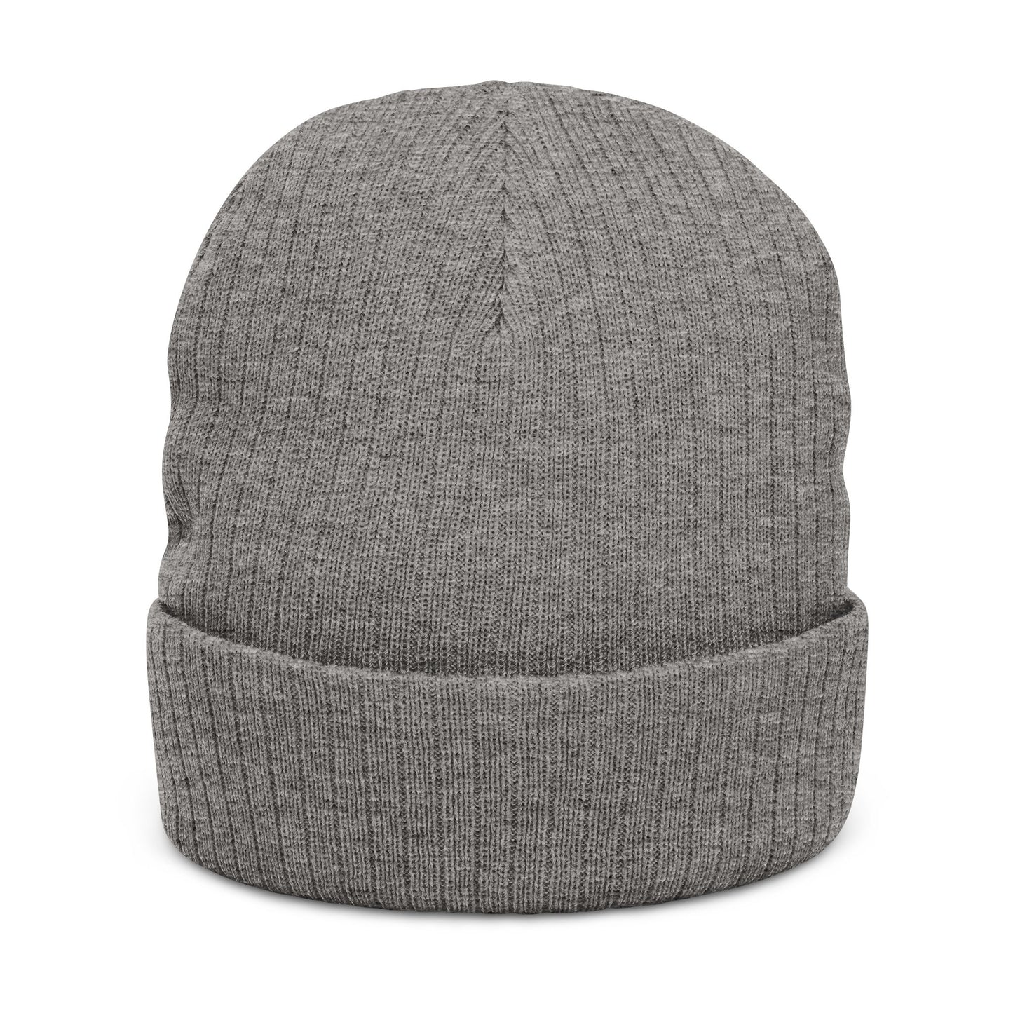 Check'rd for Life - Embroidered Ribbed Knit Beanie