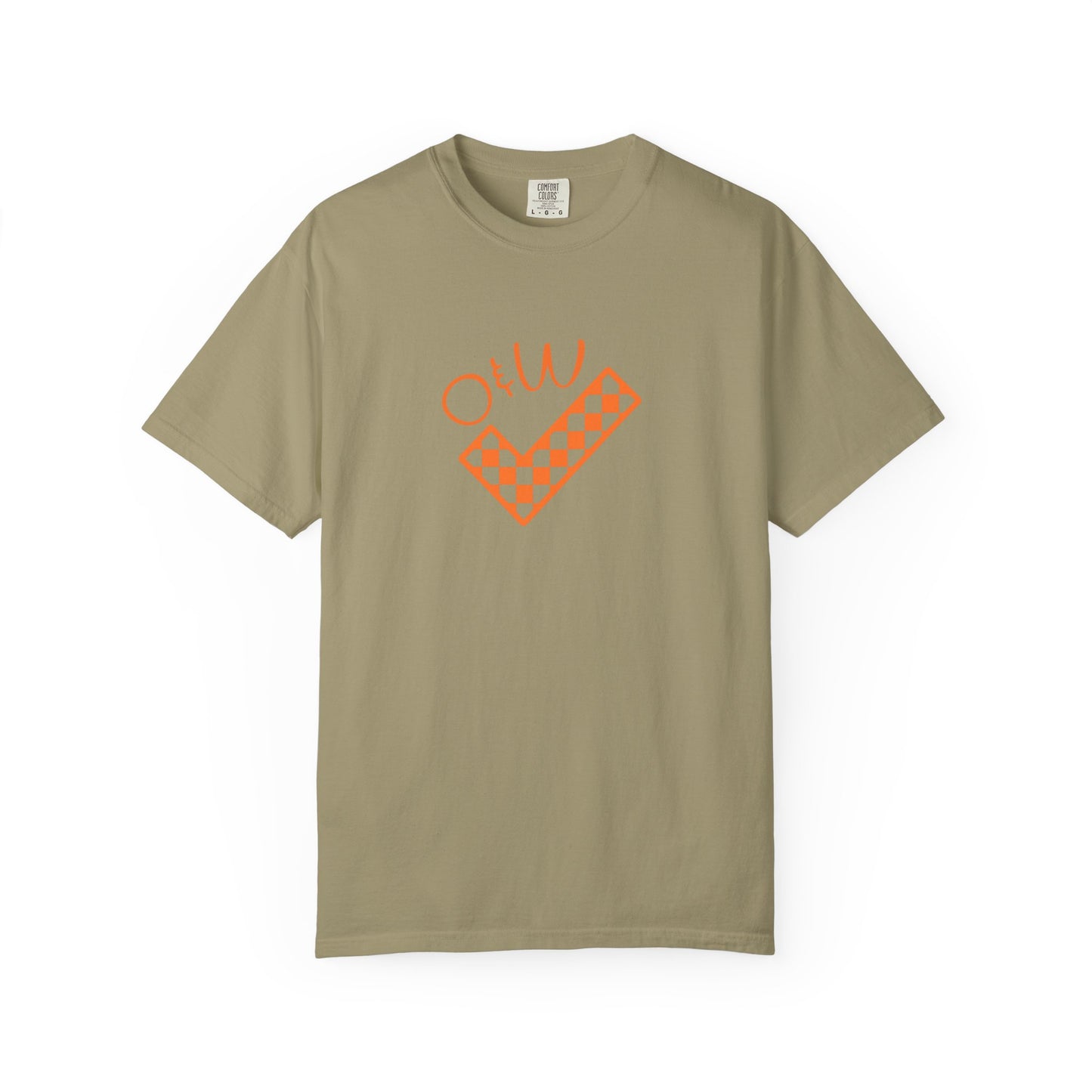 Orange & White: Check - Unisex T-Shirt