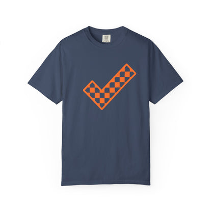 Orange & White: Check - Unisex T-Shirt