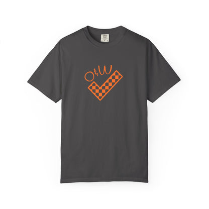 Orange & White: Check - Unisex T-Shirt