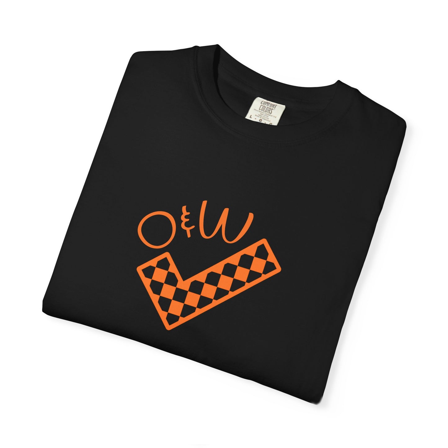 Orange & White: Check - Unisex T-Shirt