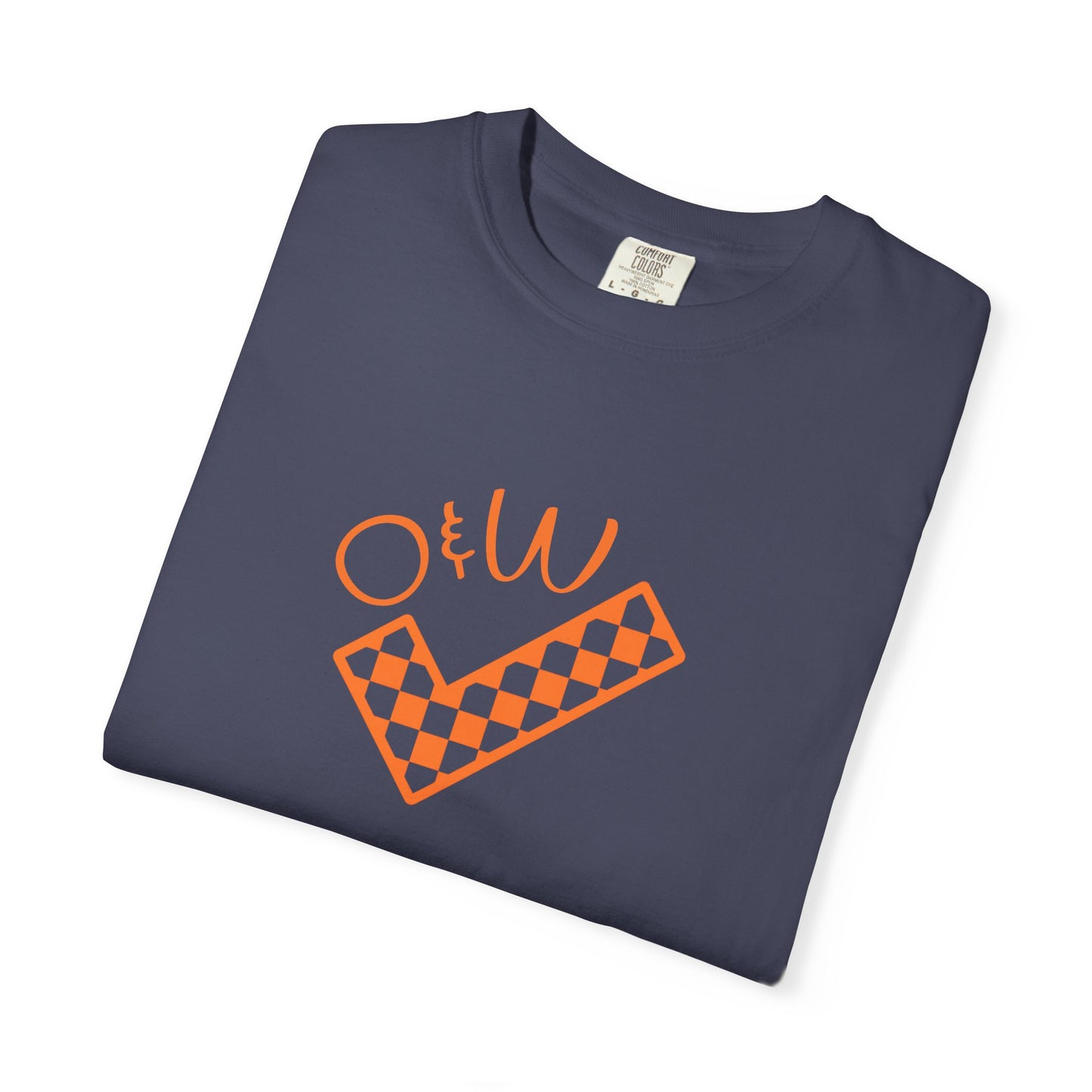 Orange & White: Check - Unisex T-Shirt