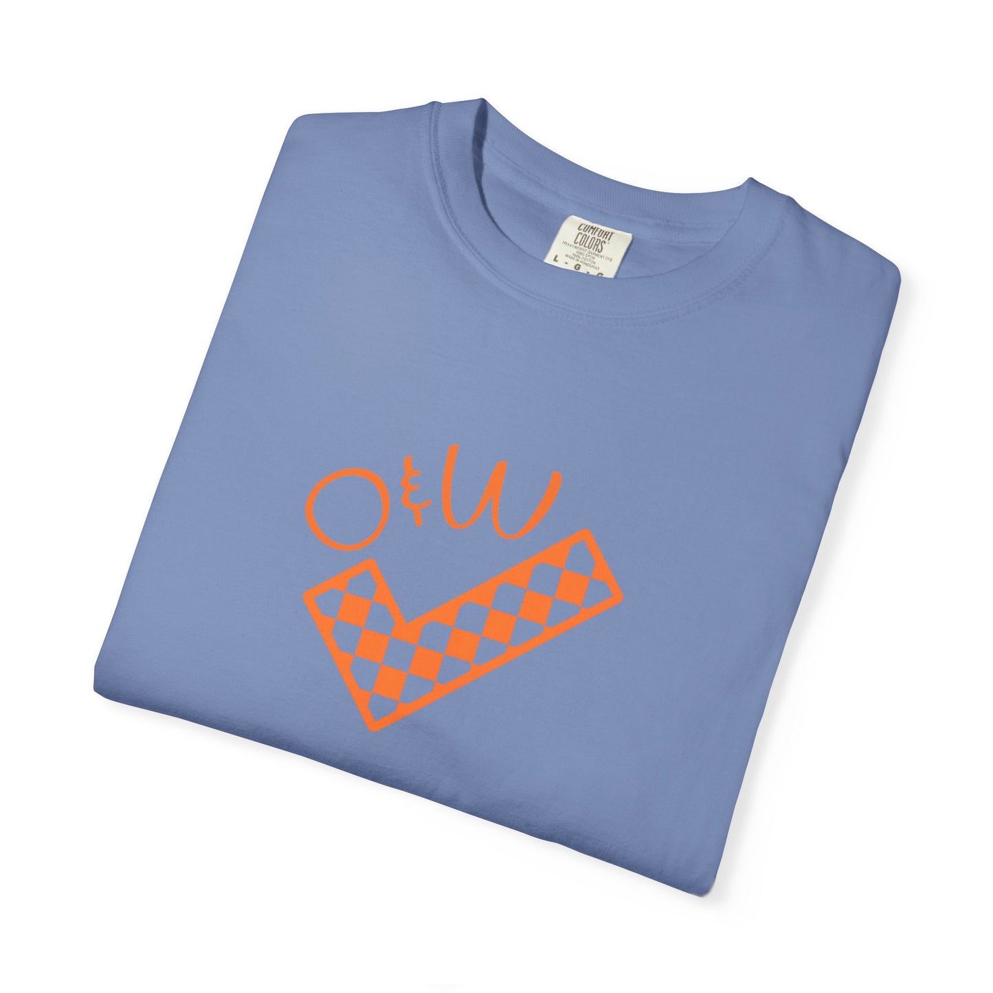 Orange & White: Check - Unisex T-Shirt
