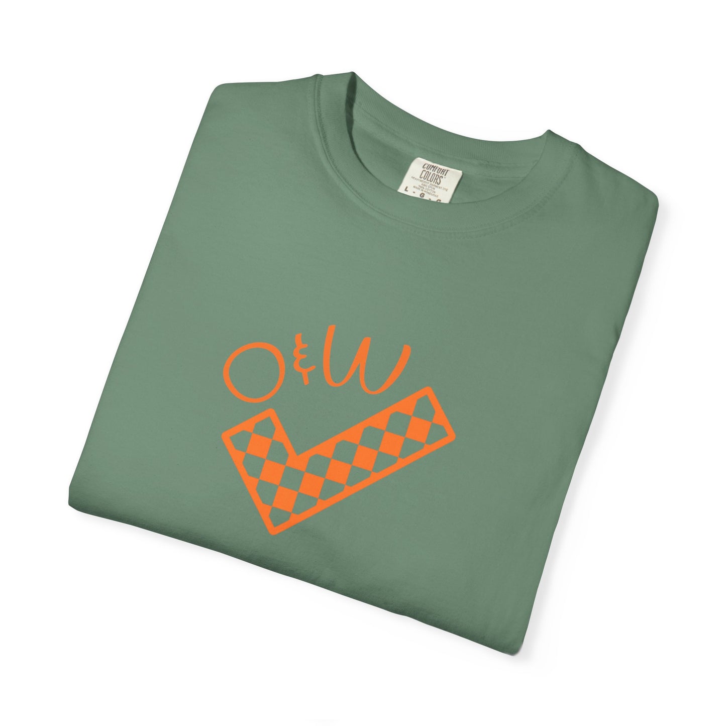 Orange & White: Check - Unisex T-Shirt