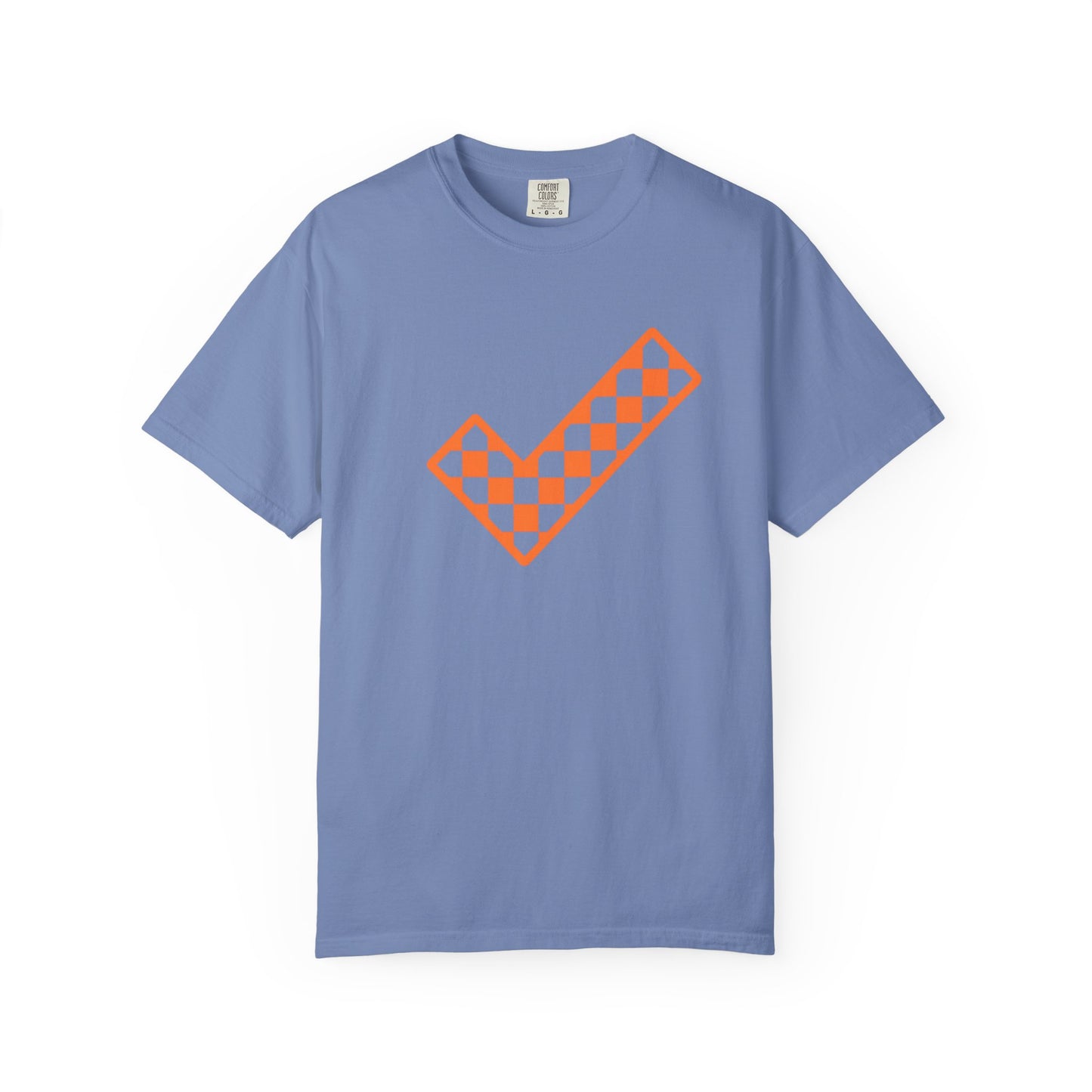 Orange & White: Check - Unisex T-Shirt