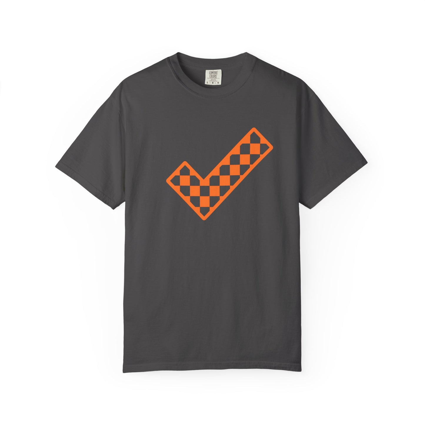 Orange & White: Check - Unisex T-Shirt
