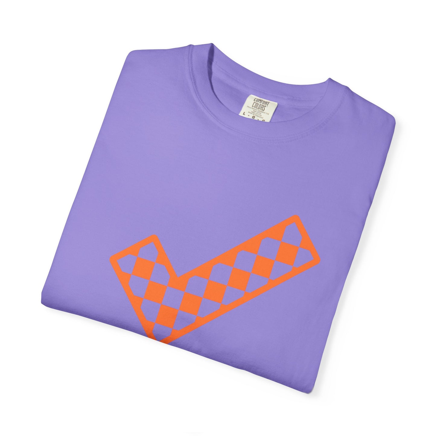 Orange & White: Check - Unisex T-Shirt
