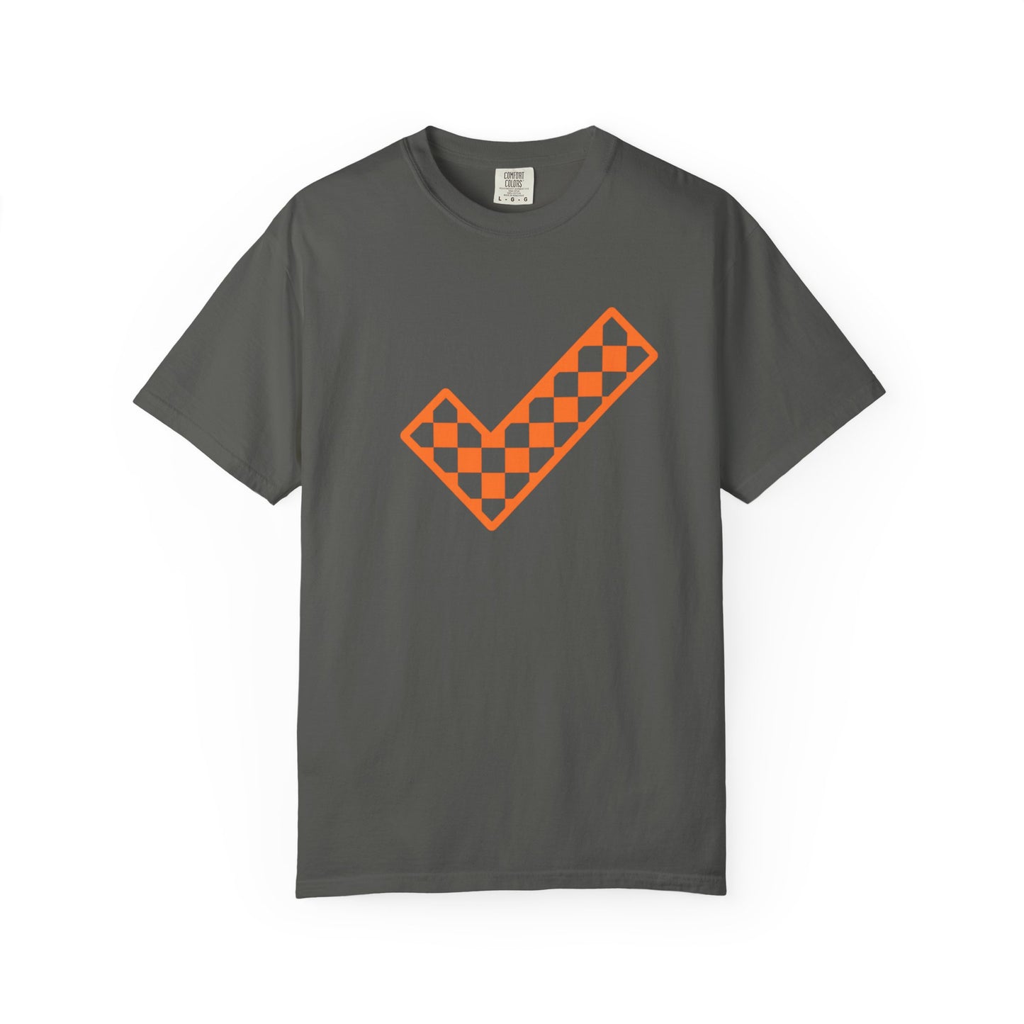 Orange & White: Check - Unisex T-Shirt
