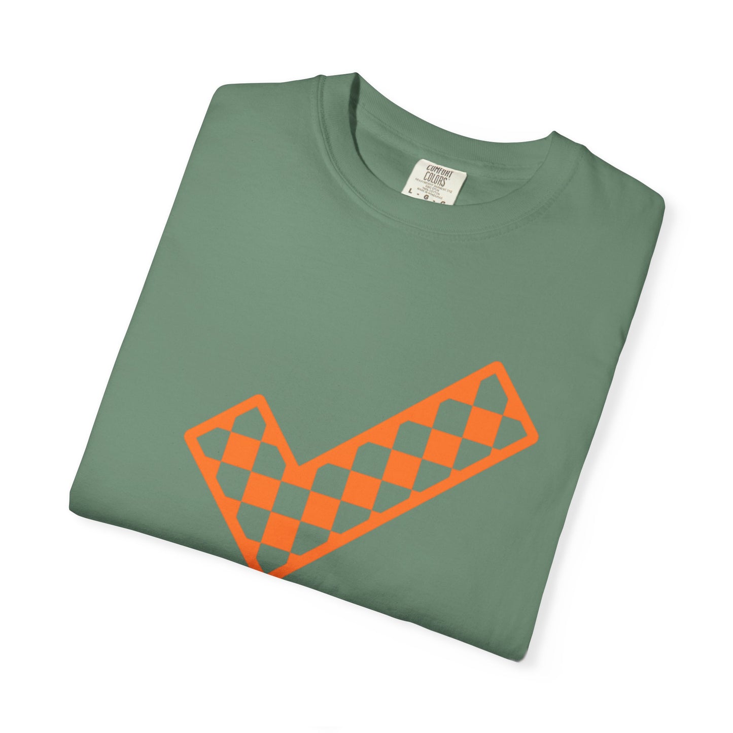 Orange & White: Check - Unisex T-Shirt