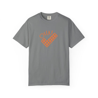 Orange & White: Check - Unisex T-Shirt