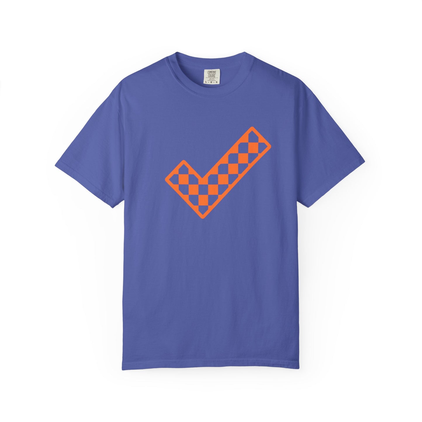 Orange & White: Check - Unisex T-Shirt