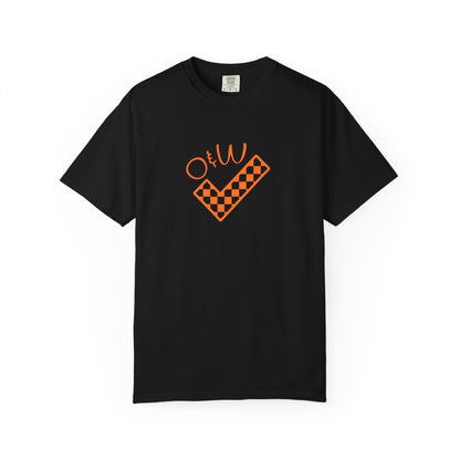 Orange & White: Check - Unisex T-Shirt