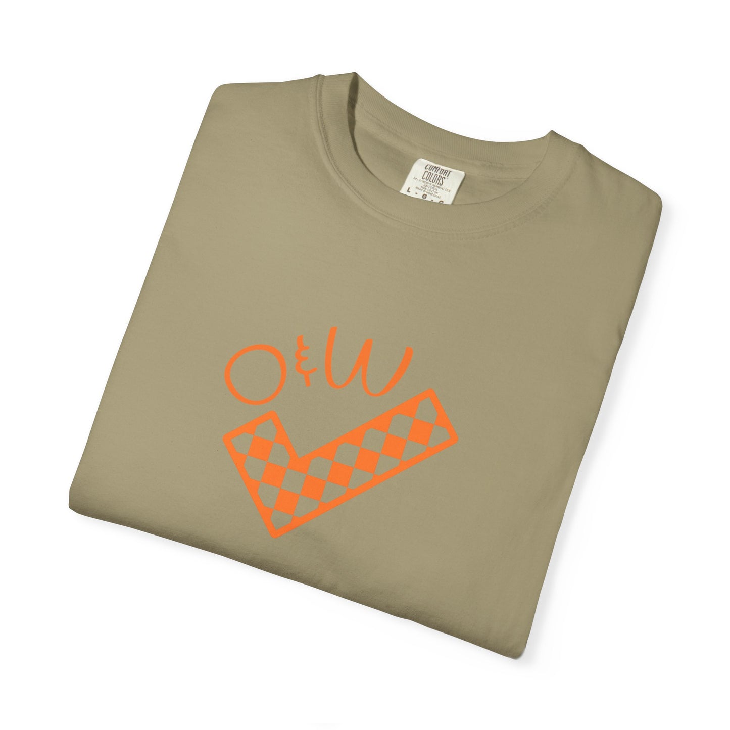 Orange & White: Check - Unisex T-Shirt