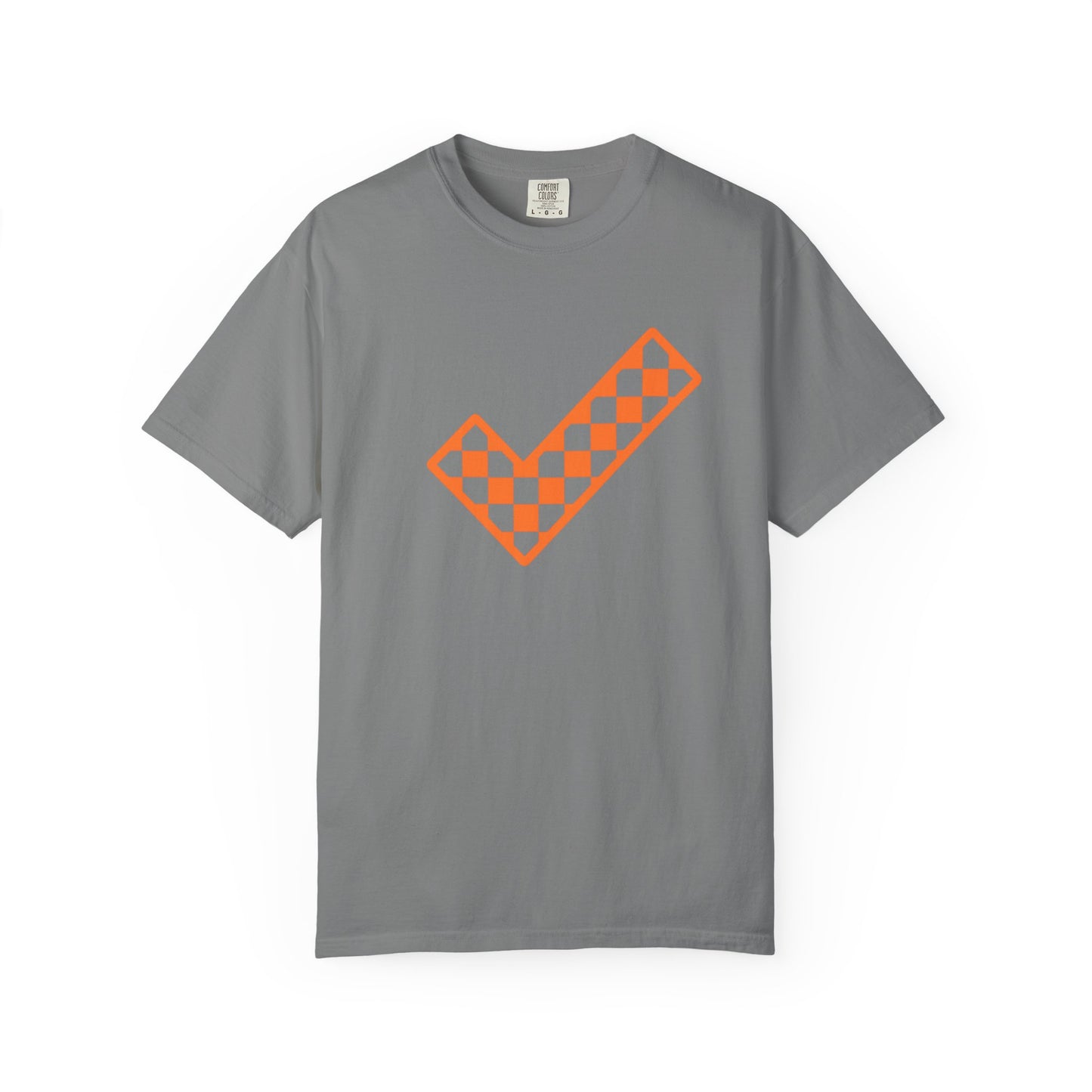 Orange & White: Check - Unisex T-Shirt