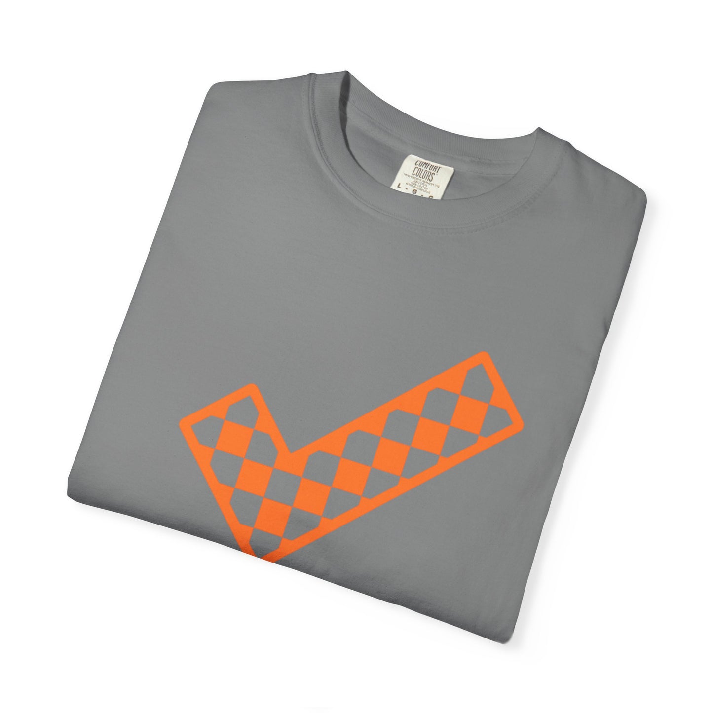 Orange & White: Check - Unisex T-Shirt