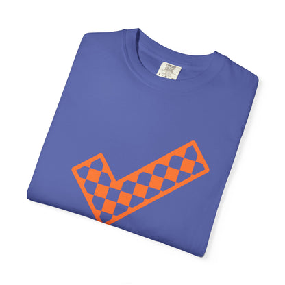 Orange & White: Check - Unisex T-Shirt
