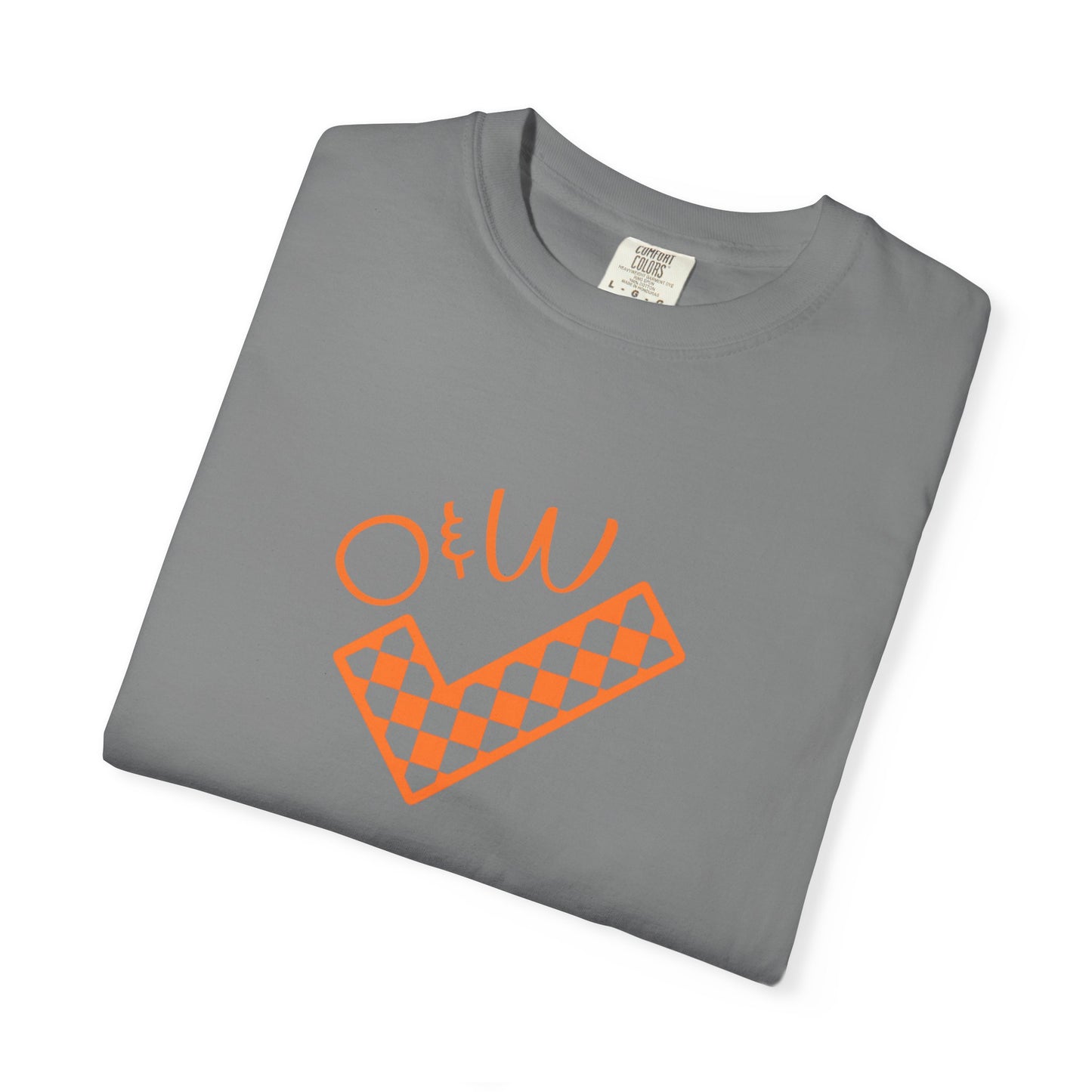 Orange & White: Check - Unisex T-Shirt