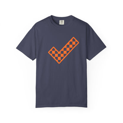 Orange & White: Check - Unisex T-Shirt